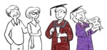 Drawing of family with graduate.