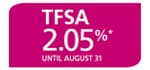 TFSA 2.05% until August 31