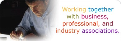 Working together with business, professional, and industry associations.