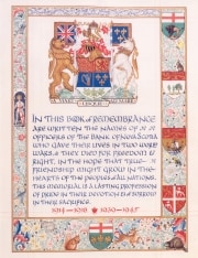 The second page of the Bank of Nova Scotia's Book of Remembrance