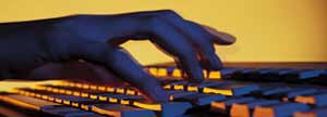 Hands at a keyboard