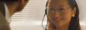 Woman with headset