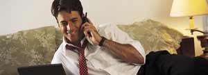 Businessman using a cell phone.