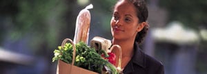 Woman with groceries