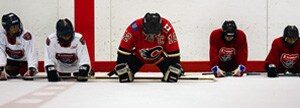 Hockey players on the rink