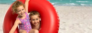 Children playing at beach