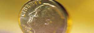 Close up of a penny