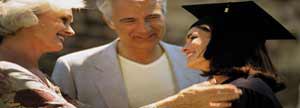 Parents congratulating graduate
