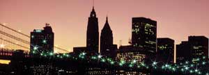 New York skyline at night