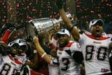 Players celebrating football win