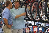 Man buying bike