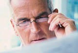 Man reading a newspaper