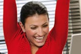 woman cheering