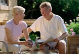 Mature couple on deck