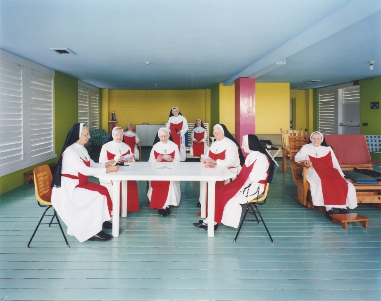 Group of nuns sat in common room
