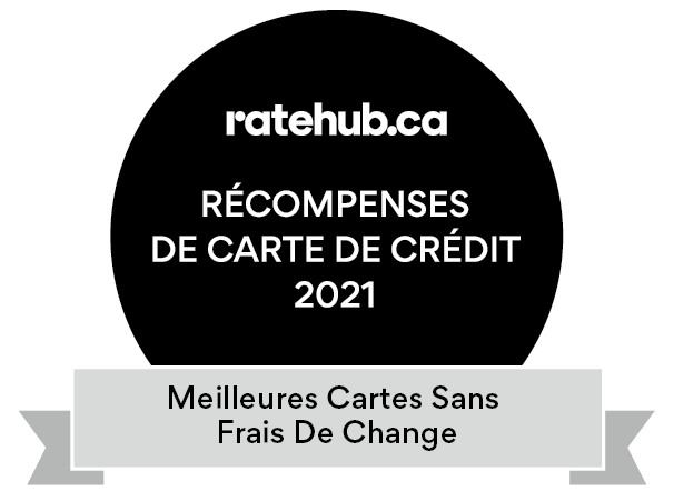  Insigne: Prix d'excellence en cartes de crédit 2019 par Ratehub